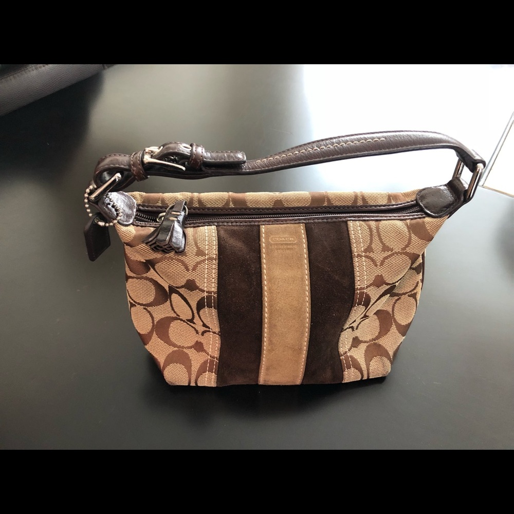 Small Coach bag suede and fabric